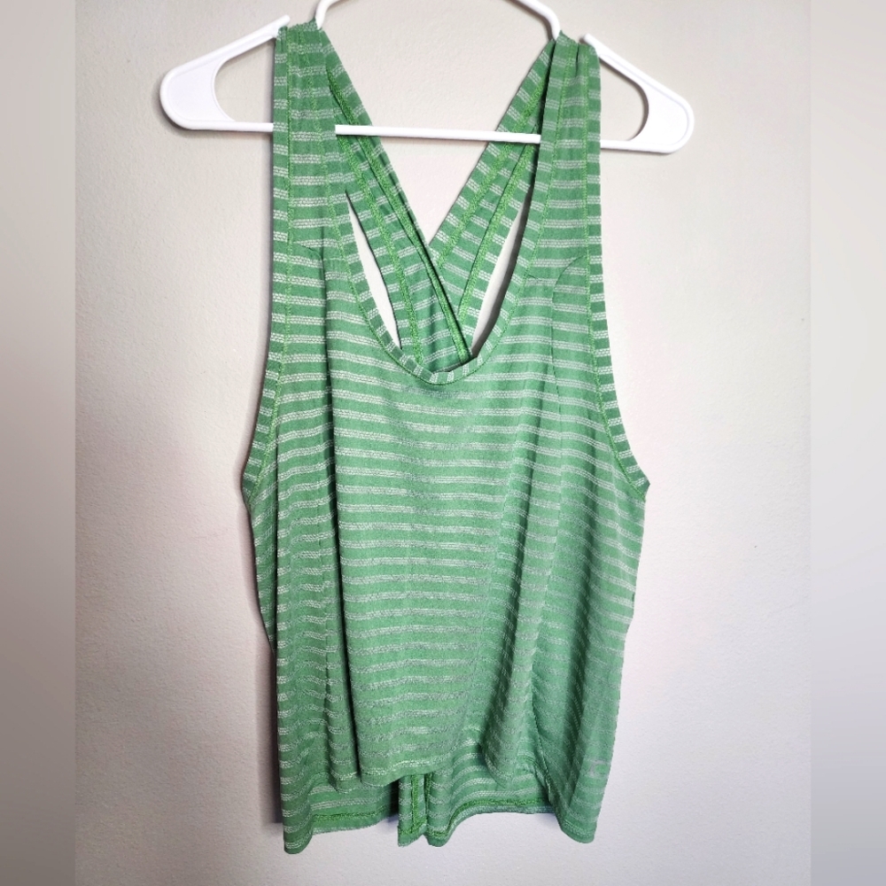Zyia Split Back Workout Athletic Tank, Green, Women's XXXL (3X)